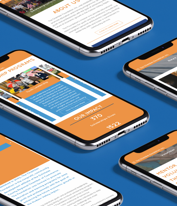 Chamber Foundation mobile Website Mockup