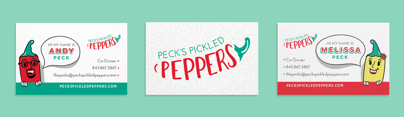 Peck's Pickled Peppers Business card Mockup