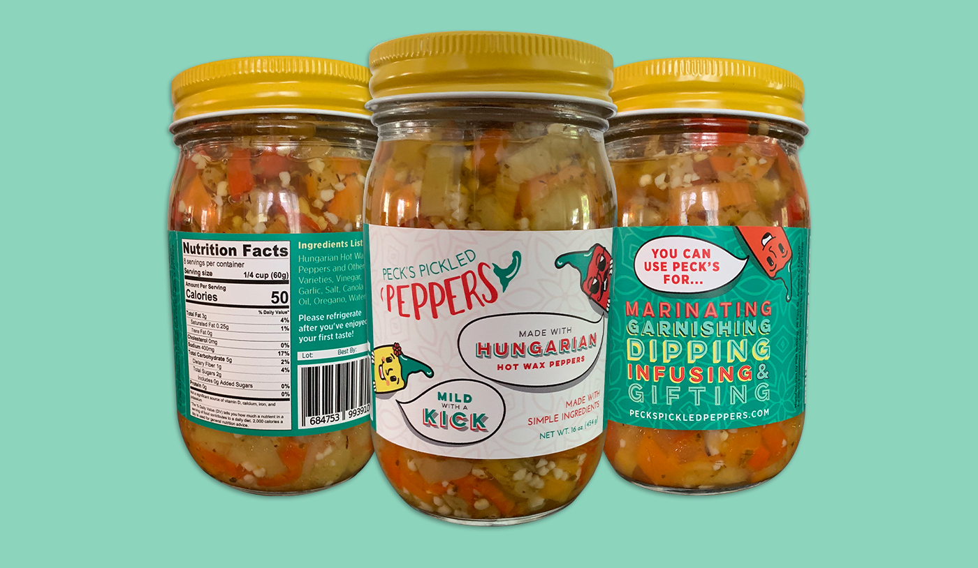Peck's Pickled Peppers Label Mockup