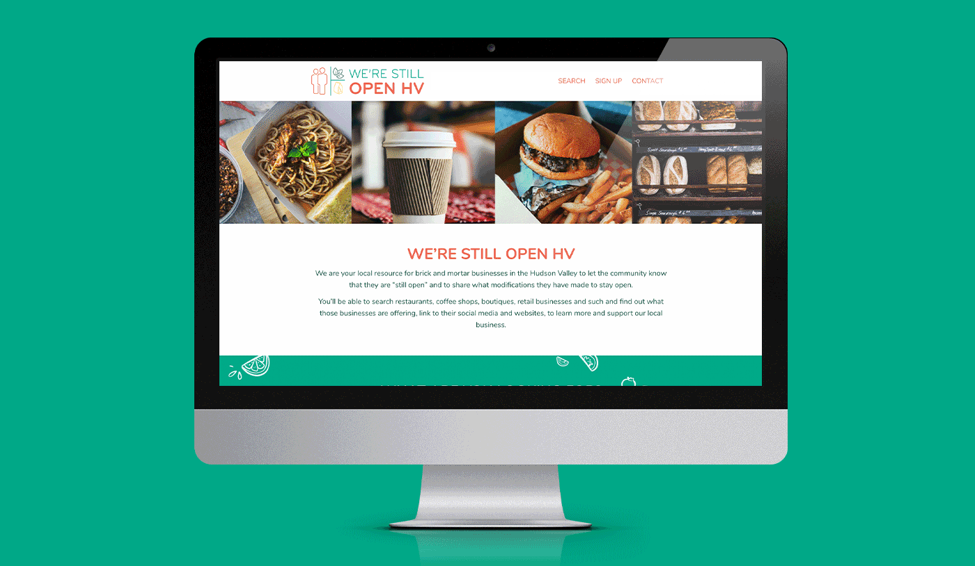 Gif of We're Still Open Hudson Valley website images
