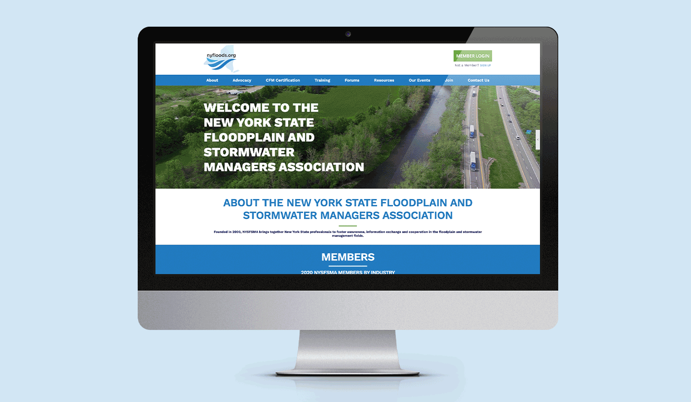 New York Floods Desktop website GIF mockup