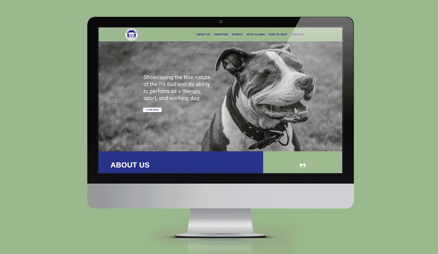 animal rescue website Desktop GIF mockup