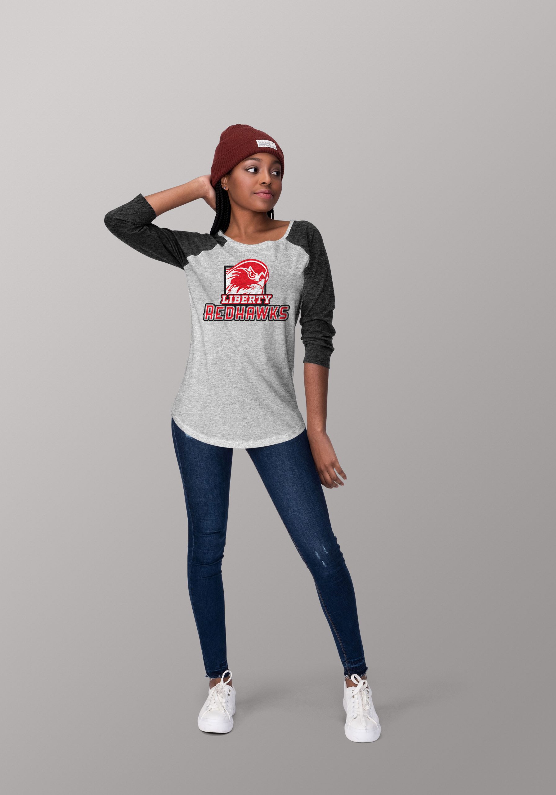 Liberty Central Redhawks Icon Logo on Tshirt sports